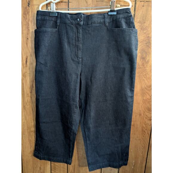 Karen Scott Comfort Capris Cropped Blue Jeans Pants Plus Size 14 Denim Stretch - Picture 2 of 7